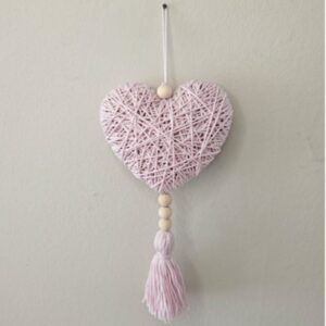 Accroche coeur rose dragée